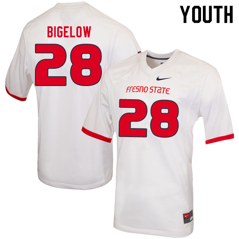 Youth #28 Jevon Bigelow Fresno State Bulldogs College Football Jerseys Sale-White